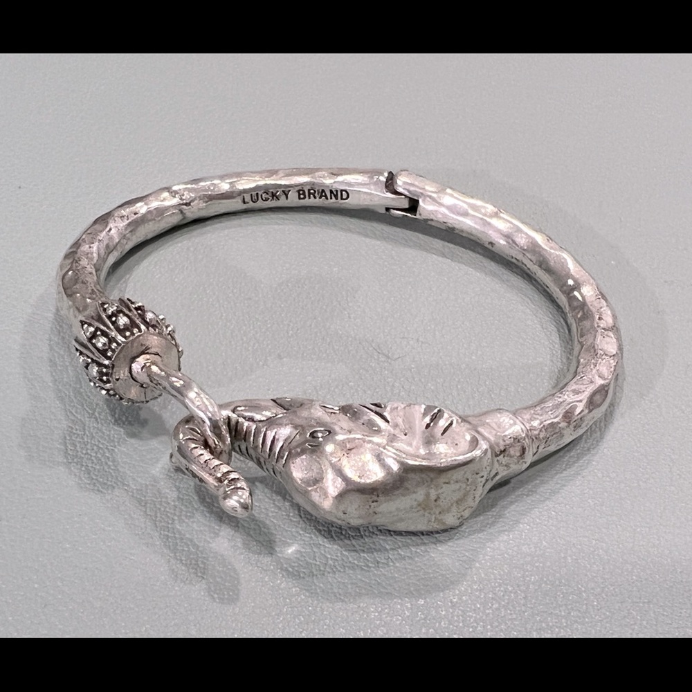 Lucky Brand Silver-Tone Elephant Cuff Bracelet